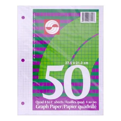 [03111] Feuilles mobiles, quadrillées 4 carré au pouce-1", 50 feuilles