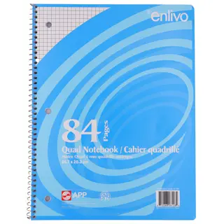 CAHIER SPIRALE QUADRILLÉ 5mm, 10.5"x8", 80 pages