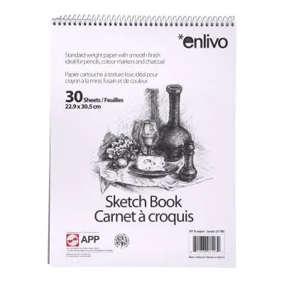 Cahier à croquis spiral, 9"x12", 30 feuilles