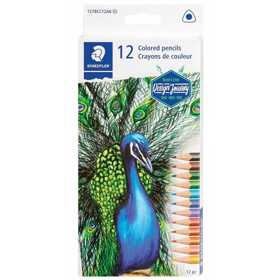 [1278CC12] Staedtler - Crayons de couleurs Hexagonaux - 12 crayons / boîte