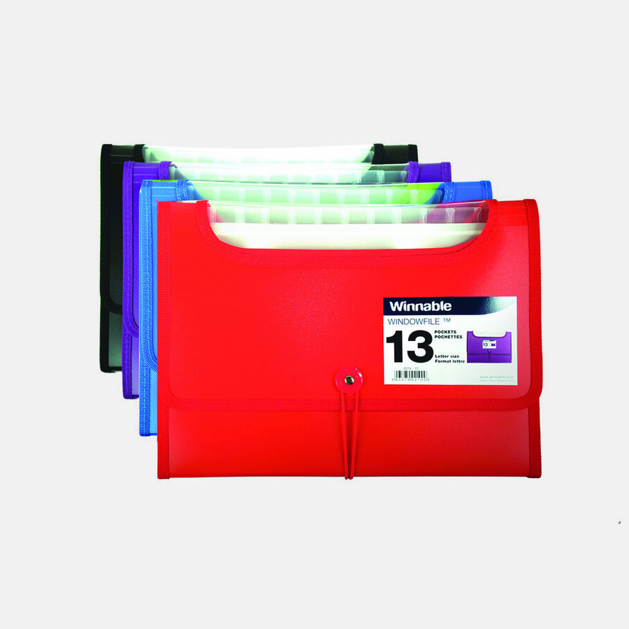 CLASSEUR EXPANSIBLE FORMAT LETTRE 13 POCHETTES COULEUR ASSORTIE