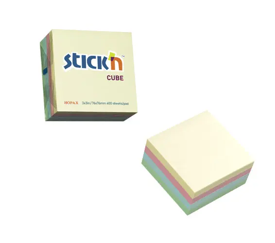 POST-IT 3X3 PASTEL pqt/400 STICK'N