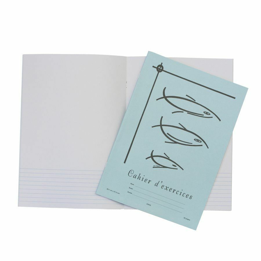[25945] Cahier d'exercices , 11-7/8×8-3/8-pouces, ligné 8 mm, 32 pages