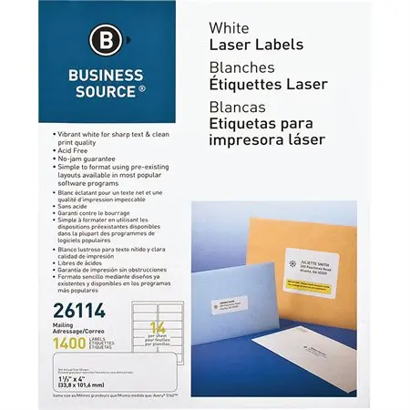 [26114] 05162 Business Source - Etiquette d'adresse 4 X1-1/3    1400 / emballage
