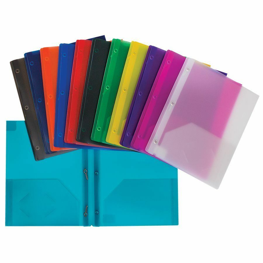 Portfolio duotang avec Attaches et pochettes en Vinyle transparent