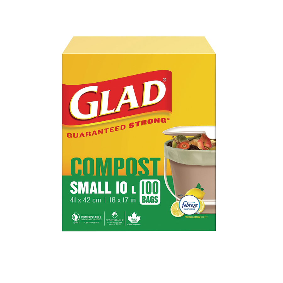 SAC GLAD COMPOST 10L 16"X @100