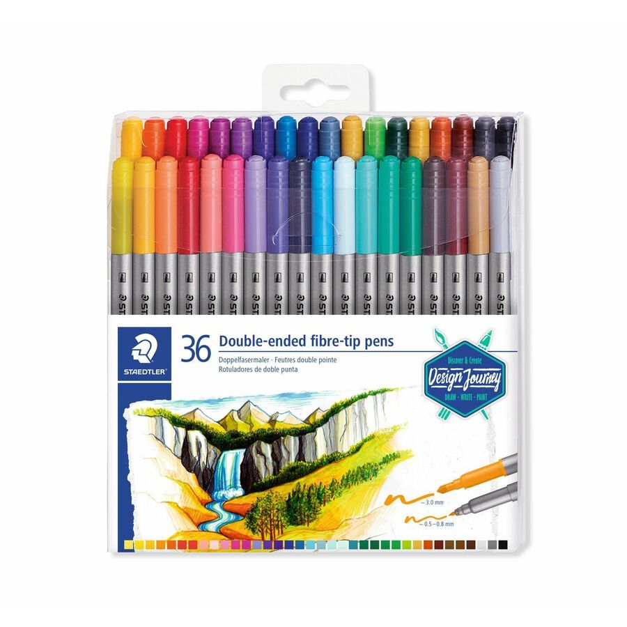 [3200-TB36] MARQUEUR STAEDTLER DOUBLE-POINTE - 36 crayons / boite permanent