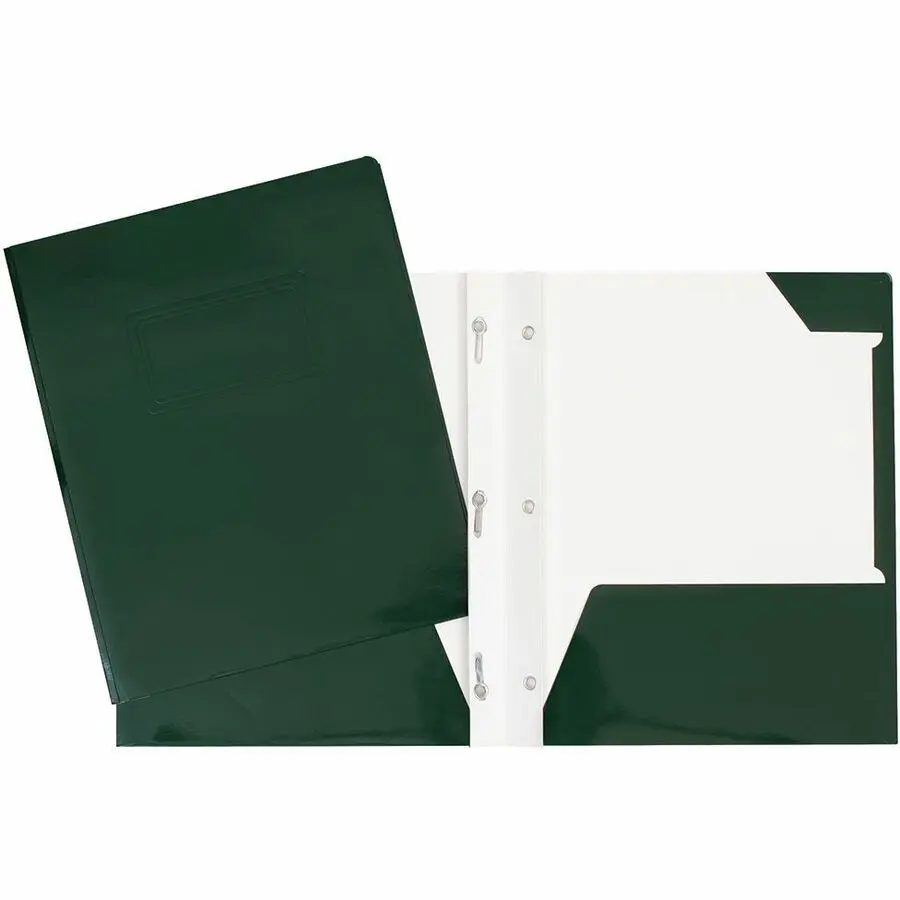 COUVERTURE POCHETTES ET 3 ATTACHES CARTON LAMINÉ VERT FONCÉ