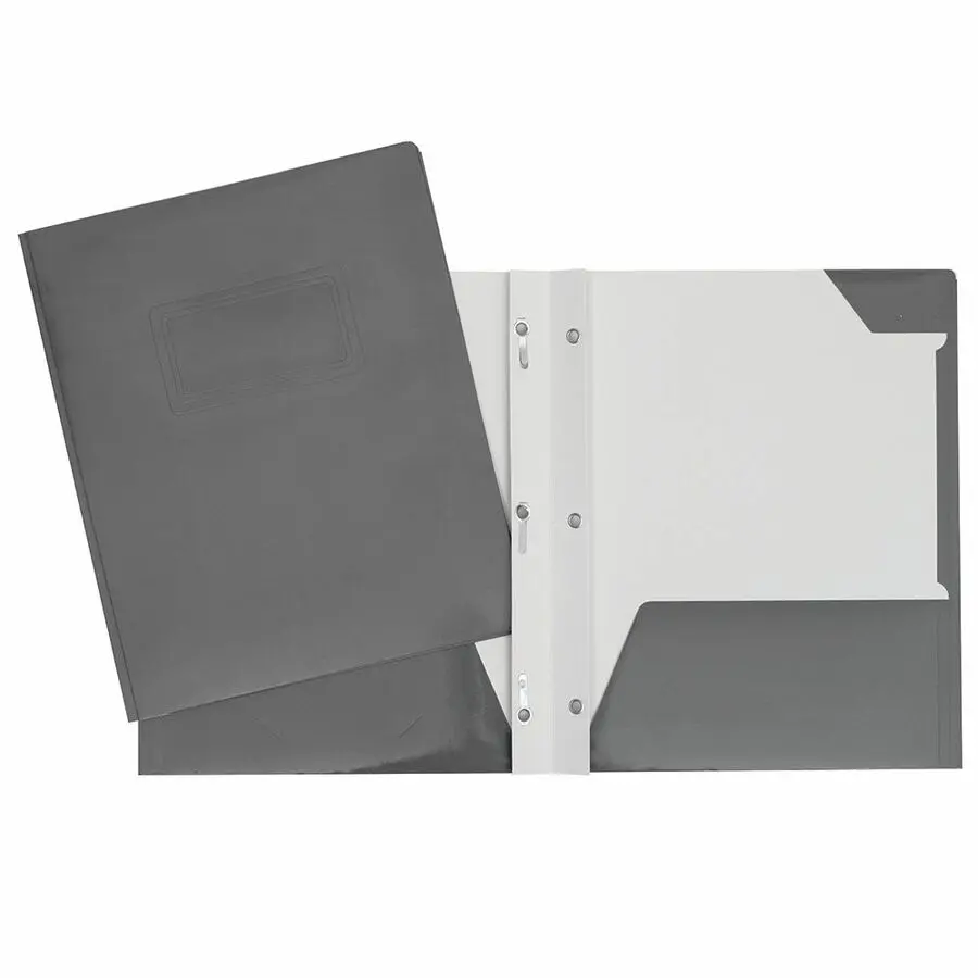 COUVERTURE POCHETTES ET 3 ATTACHES CARTON LAMINÉ GRIS