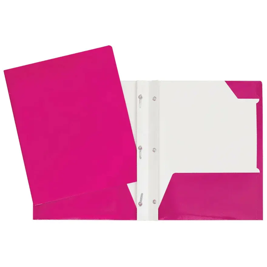 COUVERTURE POCHETTES ET 3 ATTACHES CARTON LAMINÉ ROSE