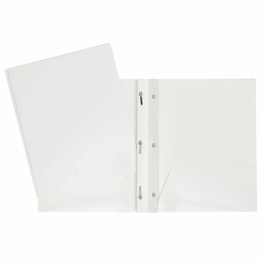 COUVERTURE POCHETTES ET 3 ATTACHES CARTON LAMINÉ BLANC
