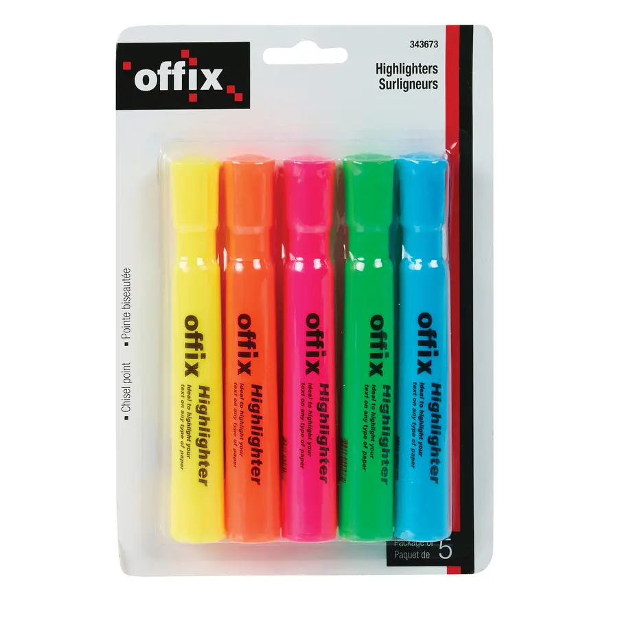 SURLIGNEURS ASSORTIS OFFIX GROS PAQUET/5