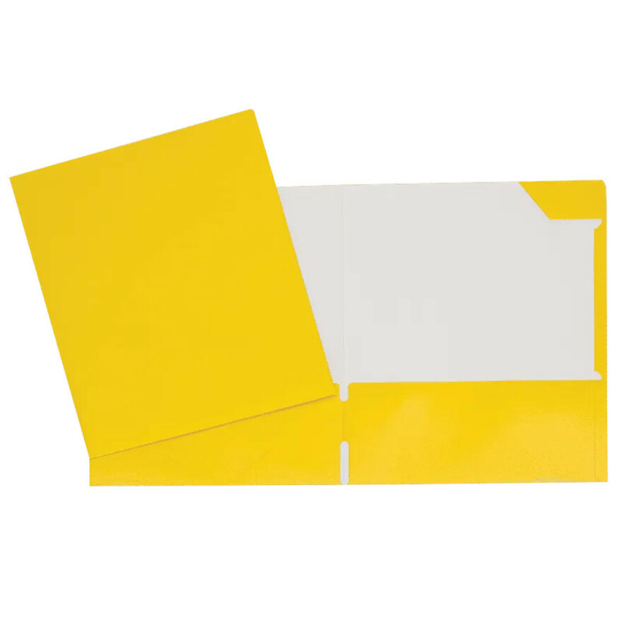 COUVERTURE LAMINÉE 2 POCHETTES JAUNE