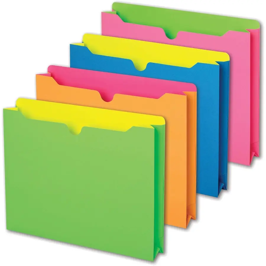 [49501] Pochette format Lettre Fluo Ass. Paquet de 10