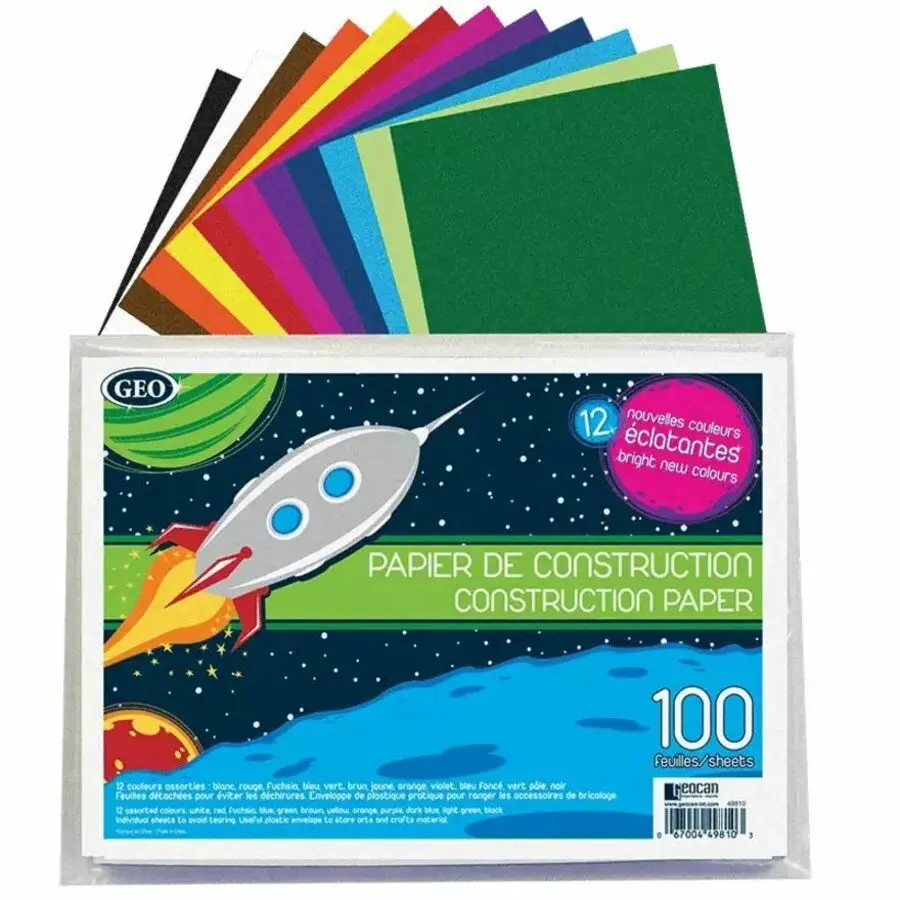 PAPIER CONSTRUCTION LG 100 FEUILLES