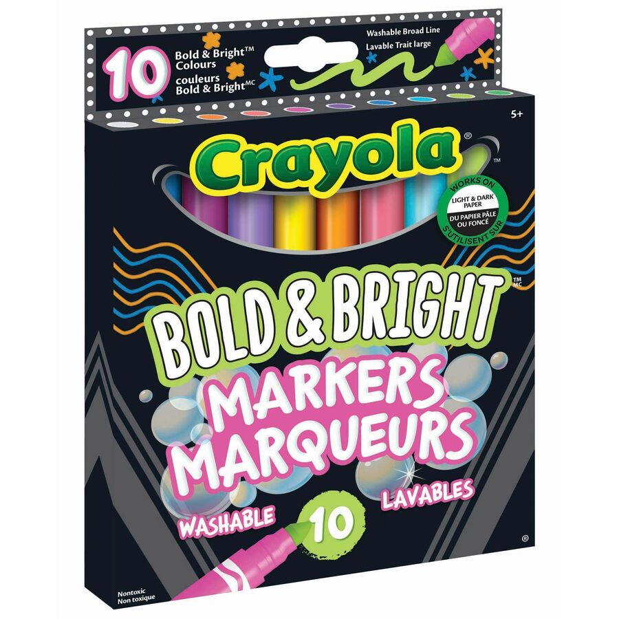 Crayola - Marqueurs Bold & Bright          10 / emballage