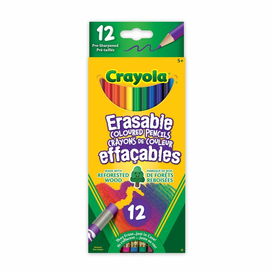 CRAYONS DE COULEUR EFFACABLES CRAYOLA 12 / boîte 