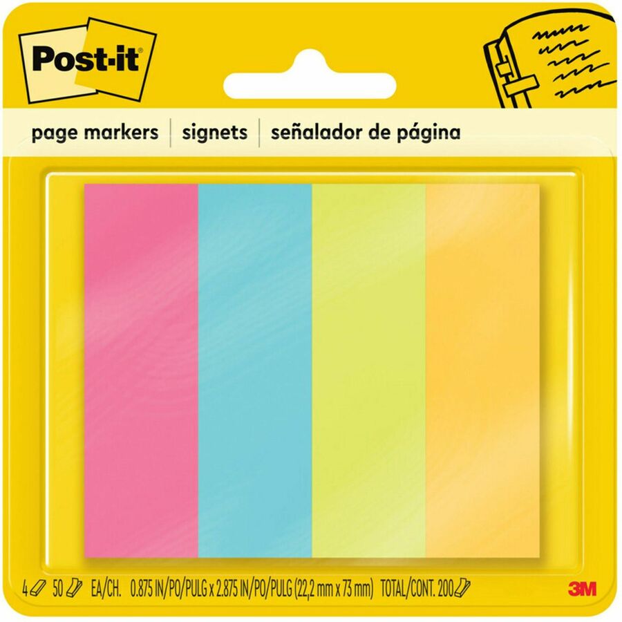 [671-4AU] LANGUETTES POST-IT SIGNETS PQ/200 FLUO
