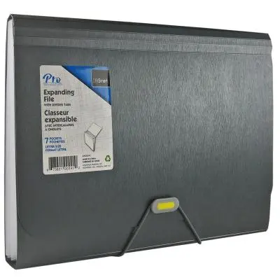 Classeur expansible 7 pochettes charbon