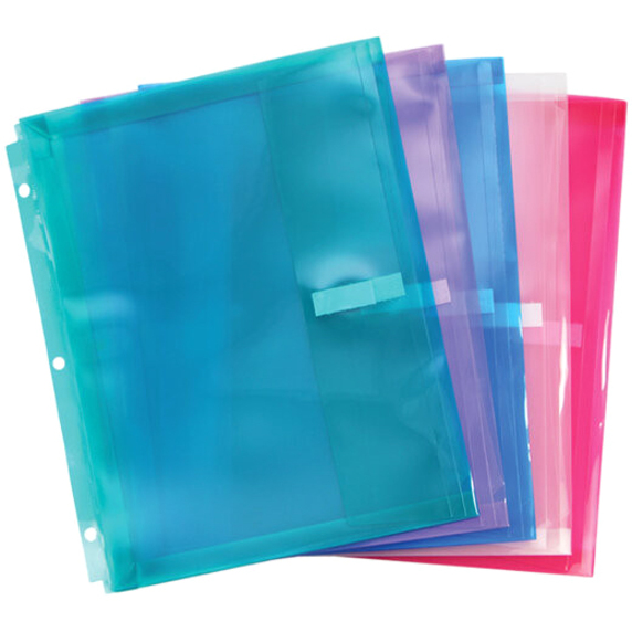 POCHETTE EN POLYETHYLENE VELCRO TRANSLUCIDE ASSORTIE