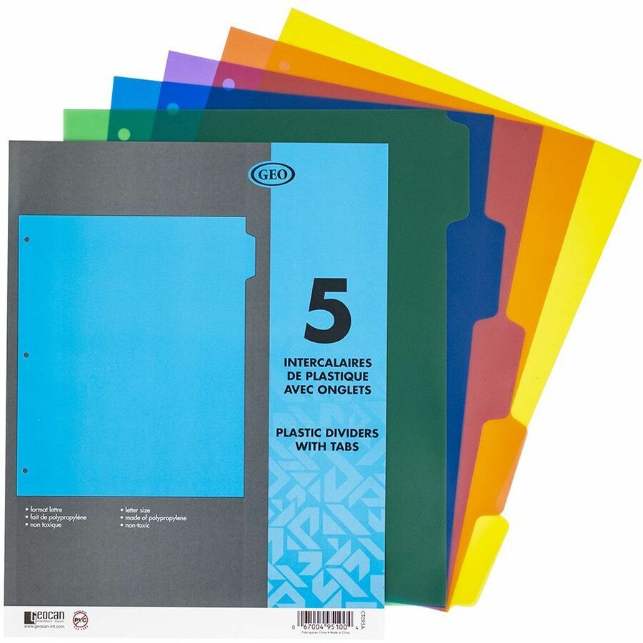 INTERCALAIRE PLASTIQUE DE COULEUR (5)