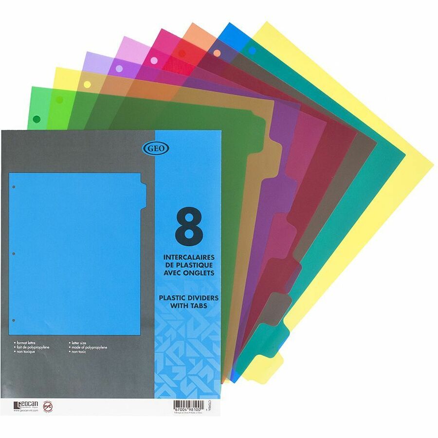 INTERCALAIRE PLASTIQUE DE COULEUR(8)