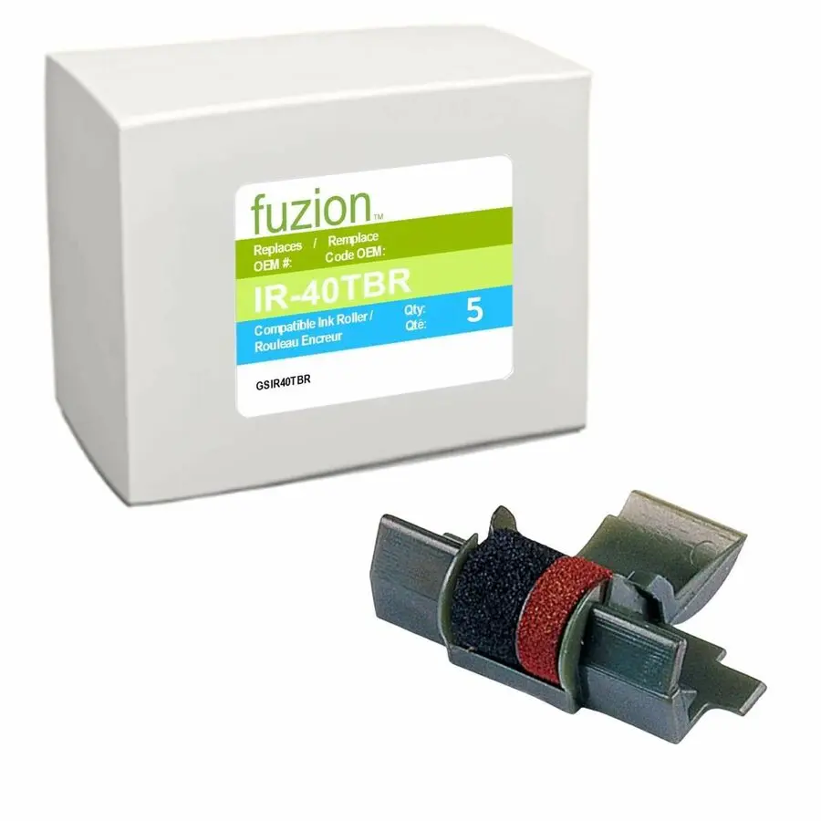 Rouleau encreur - Alternative  Casio IR-40T Noir, Rouge - 5unités