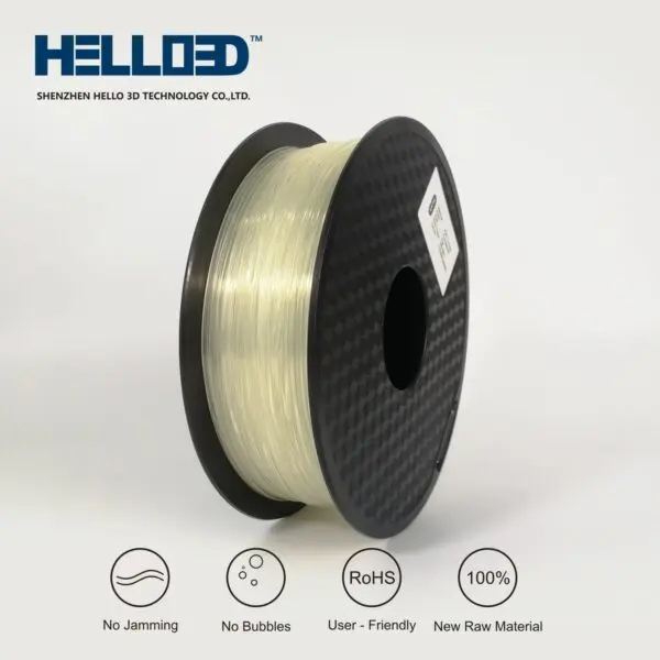 HELLO3D FILAMENT TPU TRANSPARENT .8KG