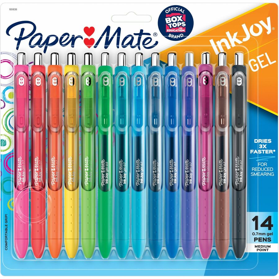 STYLOS PAPER MATE INKJOY GEL  RÉTRACTABLE Couleurs Variées - 14 / emballage