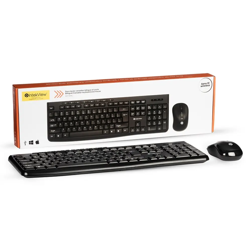 Intekview Ensemble clavier bilingue et souris sans fil