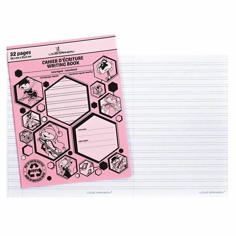 Cahier d'écriture Interligné 32 pages Rose