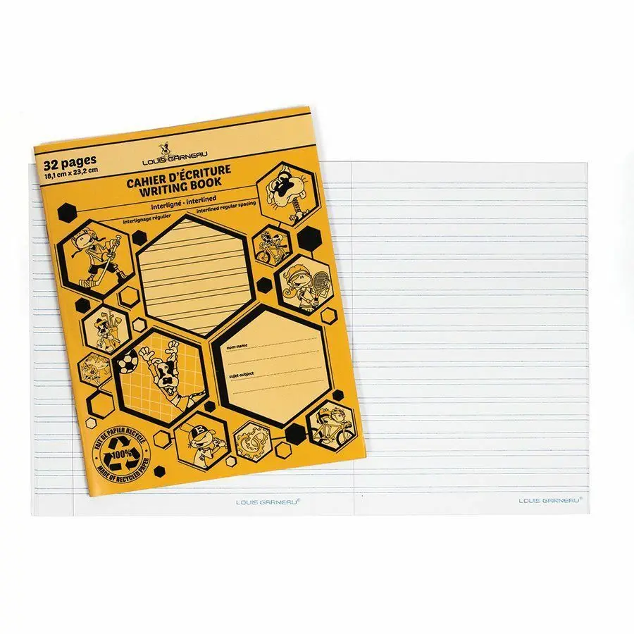 Cahier d'écriture Interligné 32 pages Jaune