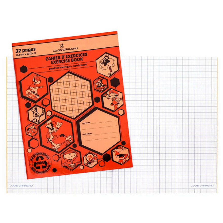 CAHIER QUADRILLÉ MÉTRIQUE ORANGE