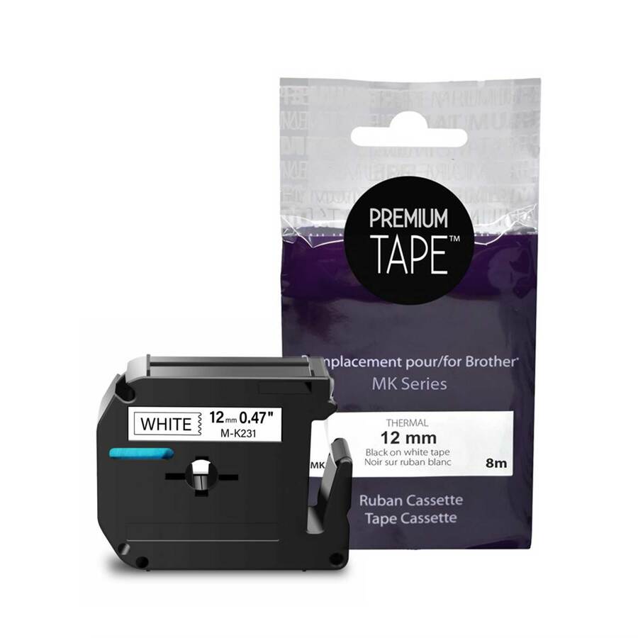 BRO MK-231 (NOIR SUR BLANC) 12MM GÉNÉRIQUE JCT