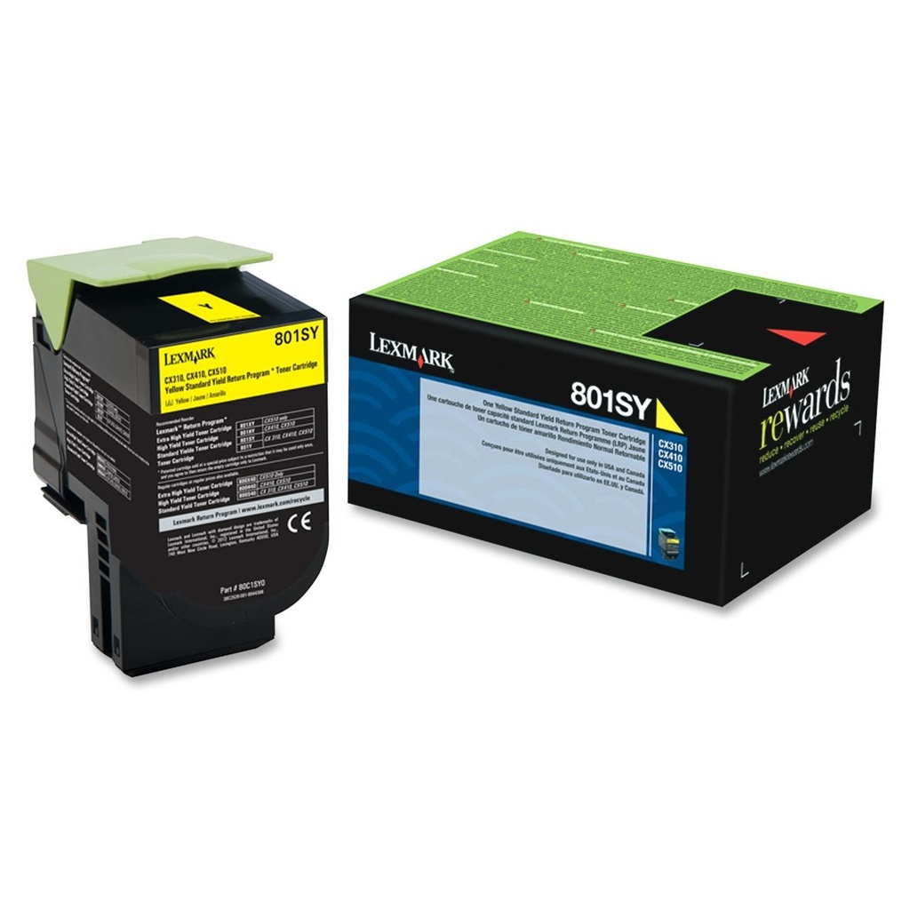 Lexmark 80C1SY0 (JAUNE) NO.801SY ORIGINALE 2K