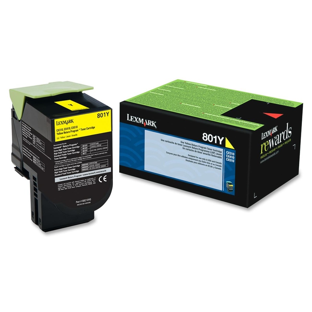 Lexmark 80C10Y0 (JAUNE) NO.801Y ORIGINALE 1K