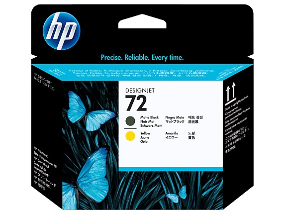 HP C9384A (TÊTE NOIR MAT/JAUNE) NO.72 ORIGINALE