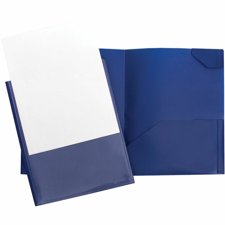 Porte Folio 2 pochettes + pochette transparente sur le dessus Bleu