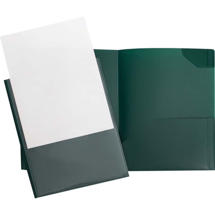 Portfolio 2 pochettes + pochette transparente sur le dessus Vert