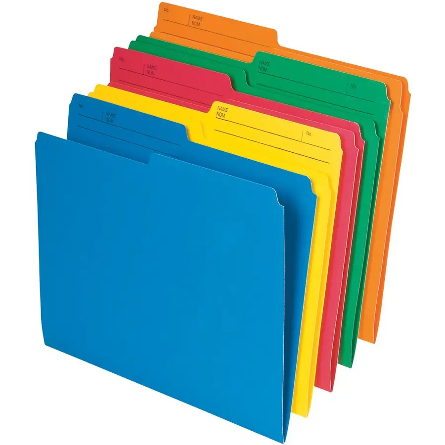 Chemise à dossier Lettre couleur assorties pqt/10