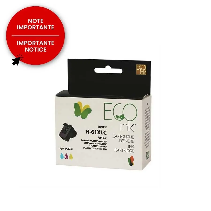 HP CH564WC (COULEUR) NO.61XL RECYCLÉE NUT