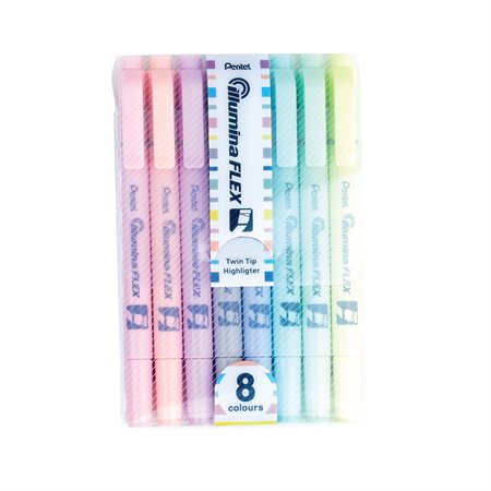 SURLIGNEUR DOUBLE POINTE PASTEL 8/PAQUET