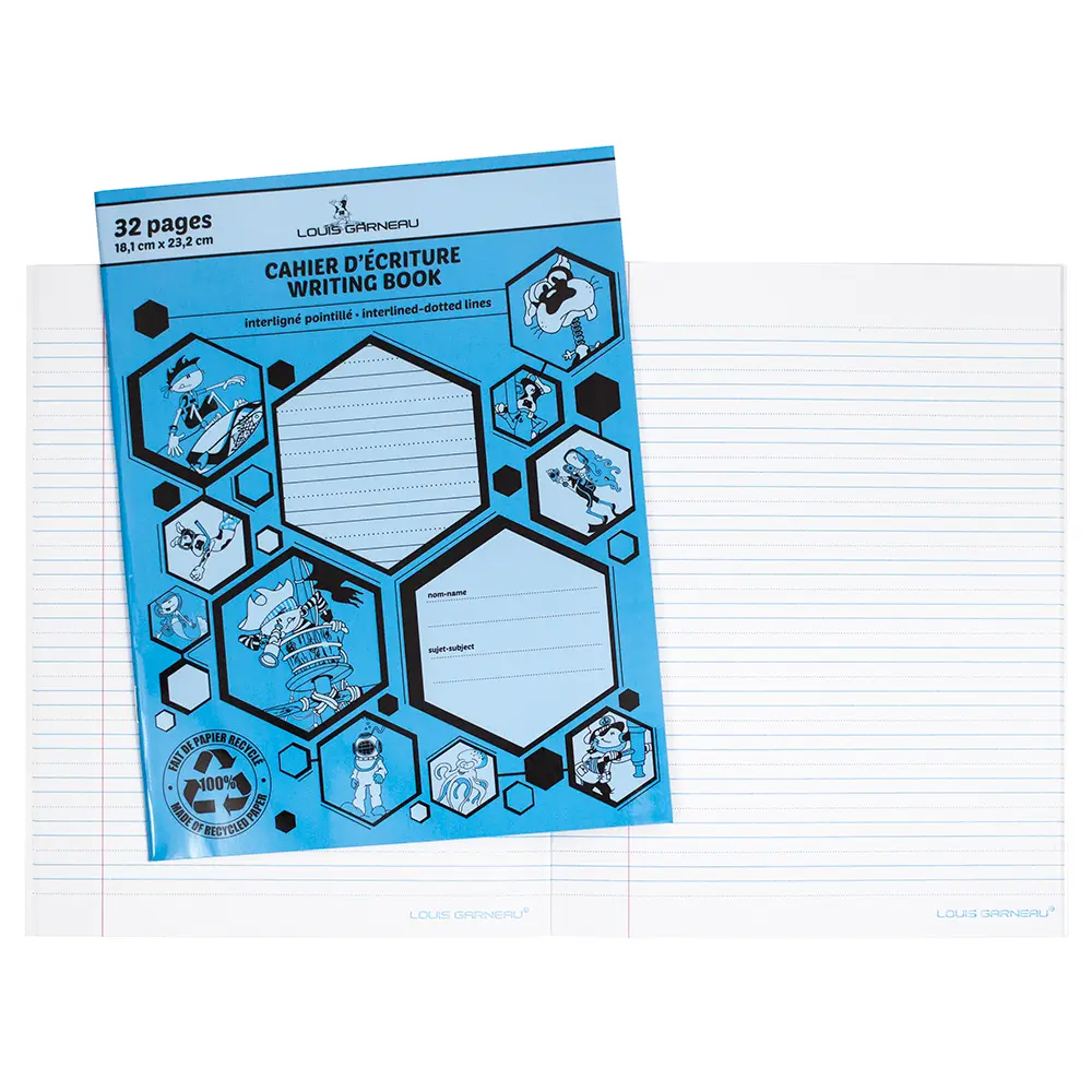 Cahier d’exercices interligné-pointillé 32p