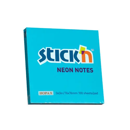 POST-IT 3 X 3  100P NÉON BLEU STICK'N
