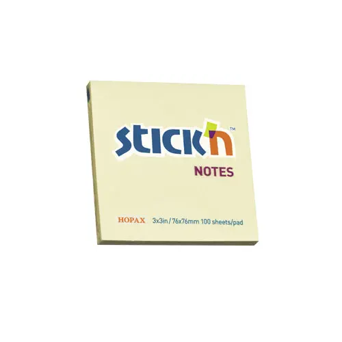 POST-IT 3 X 3  100P PASTEL JAUNE STICK'N