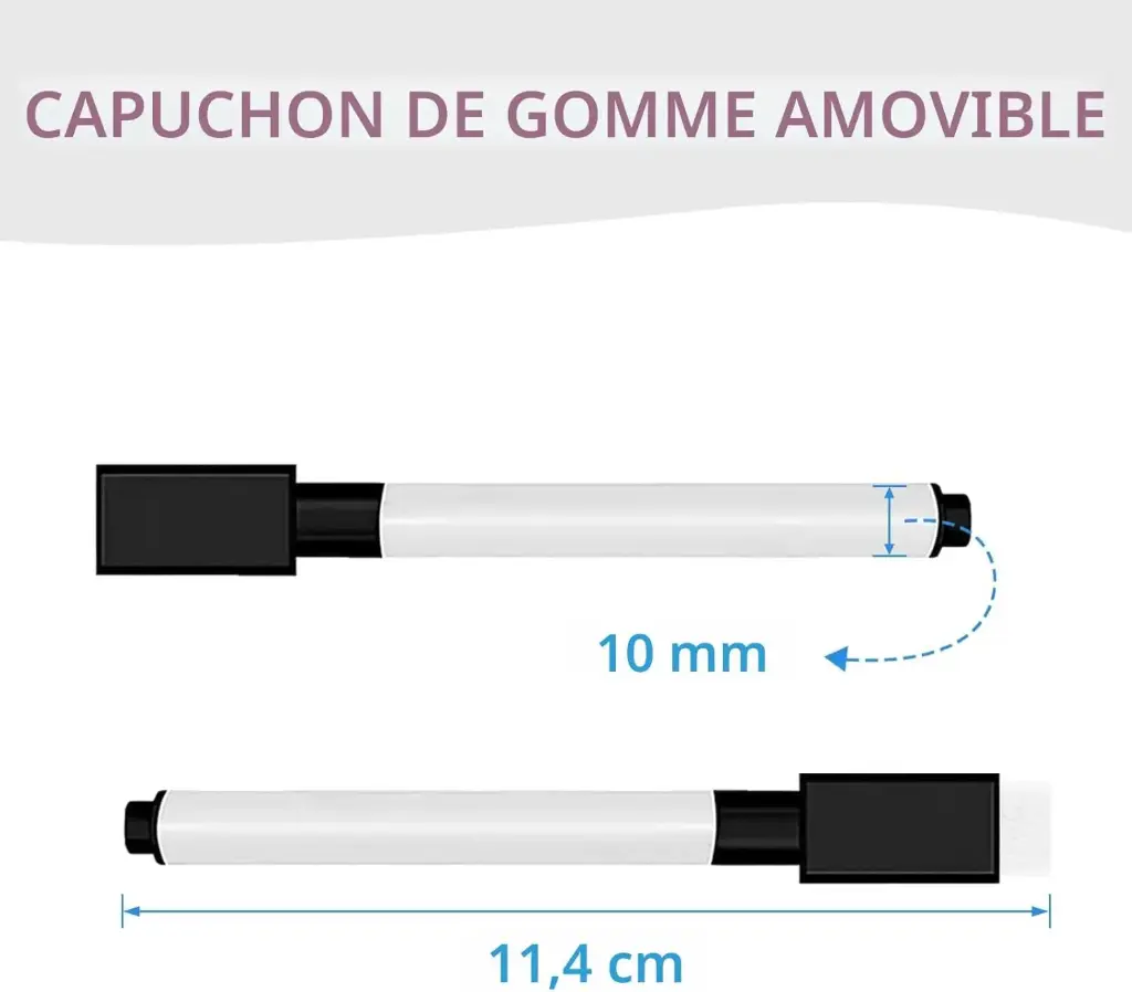 Marqueur Noir effaçable à sec + efface 