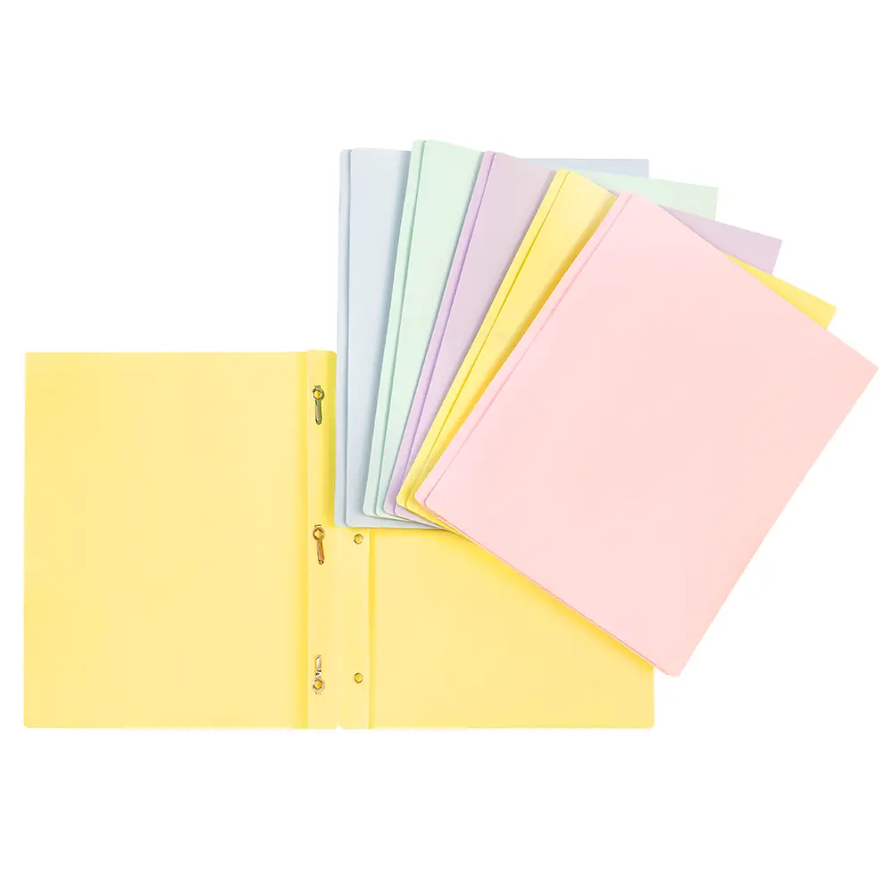 Duotang avec Attache en Vinyle (Sans pochette) Pastel
