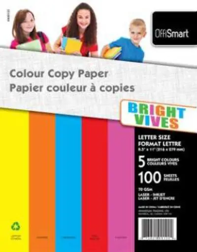 PAPIER COULEURS VIVES 100F 8-1/2 X 11