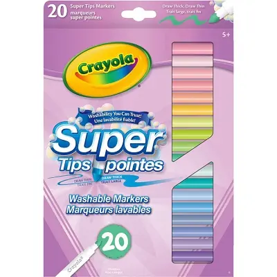 MARQUEURS CRAYOLA SUPER TIPS LAVABLES 20F PASTEL