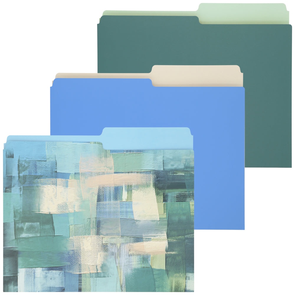 Ensemble de 3 dossiers design peinture bleu